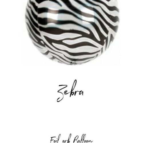 Zebra print orb balloon